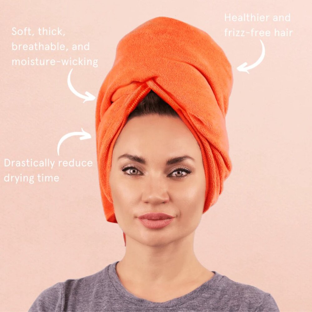 Sleek’e Microfiber Hair Towel Coral Pink Orange | Sold Out Online, NWT